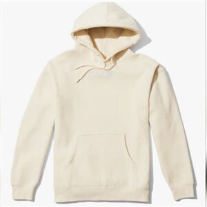 Glossier Limited Edition Embroidered Cream Hoodie Size XL unisex Kangaroo Pocket